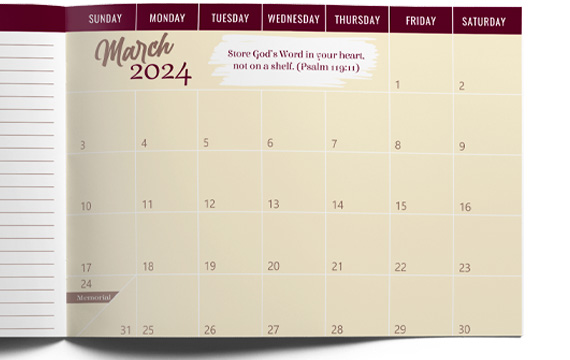 Jehovah's Witness Calendar 2024 | JW Theocratic Pocket Agenda