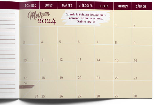Calendario 2024. Una lectura al día, editado por El Viaje y El Camino.  Tulancingo cultural, 29 de septiembre de 2023.