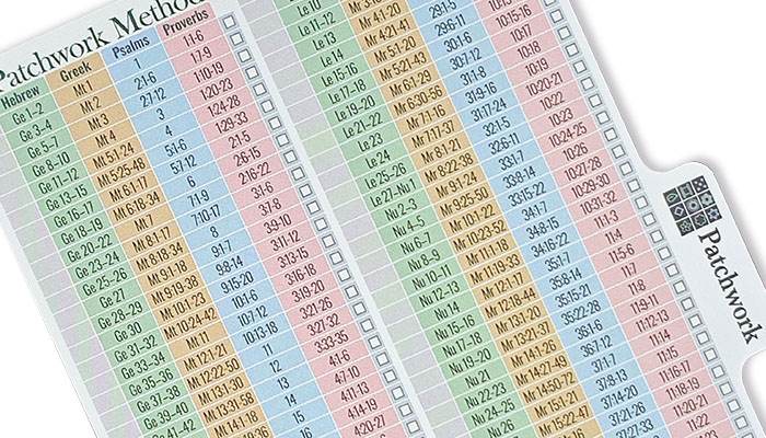 Patchwork Method Bible Reading Schedule