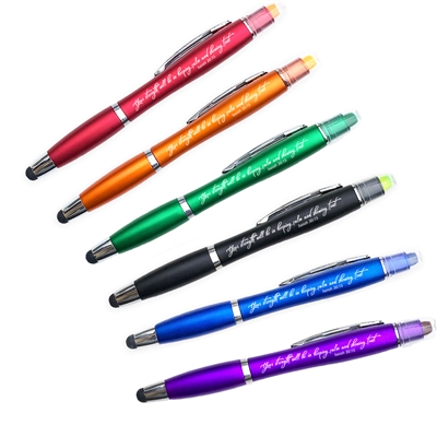 PREVIOUS YEAR'S *3-in-1* 'No Bleed' Highlighter/ Stylus/ Pen inscribed ...